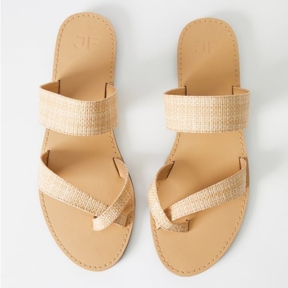 JustFab Shoes - JustFab Women's Jute Natural Tan Flat Sandals Summer Shoes Size 9 New